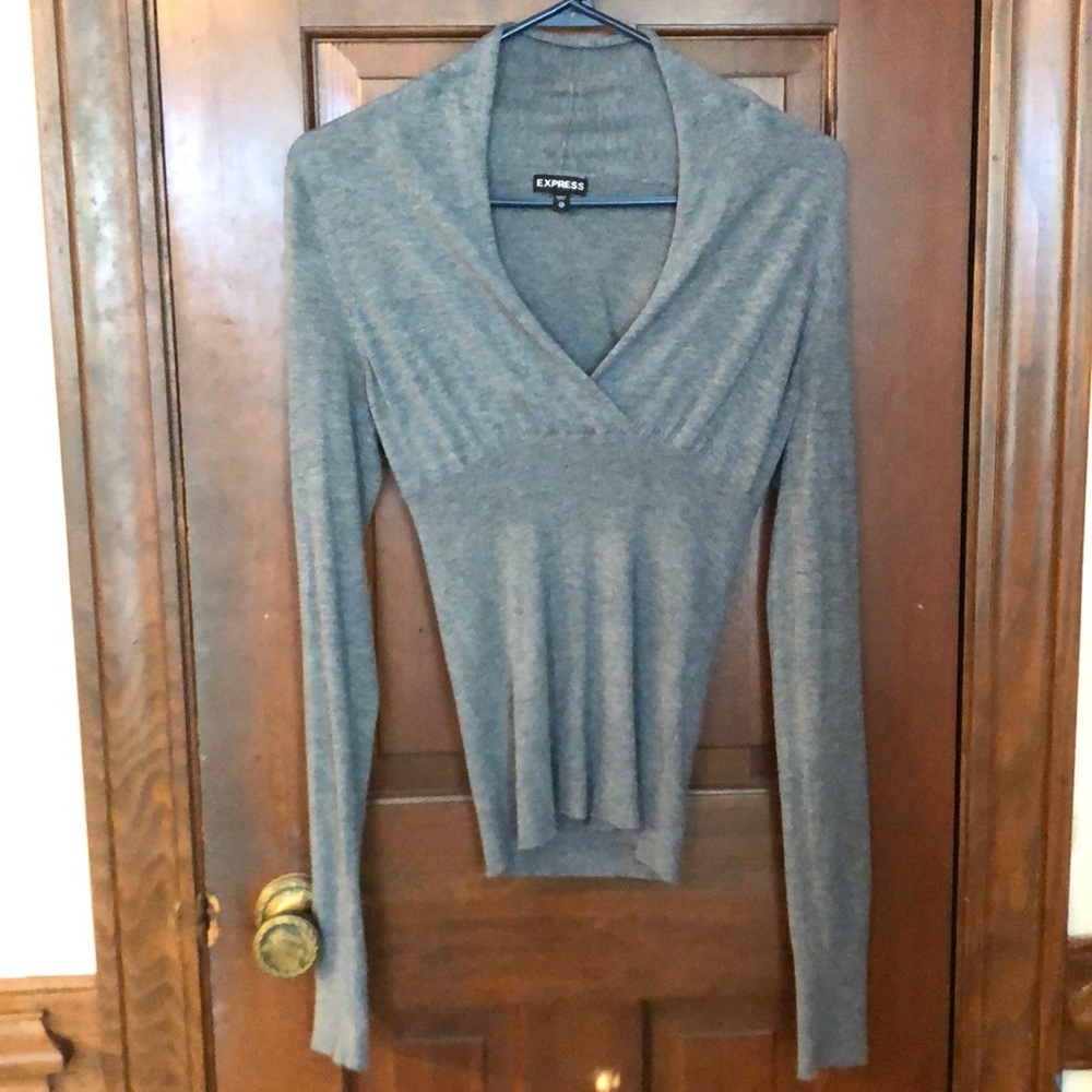 Express V-neck wrap collar sweater